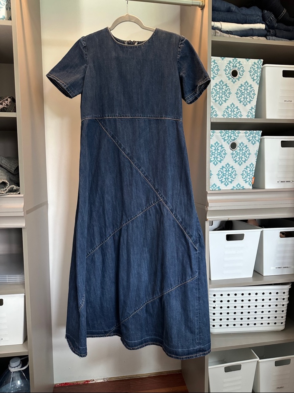 Denim Jean Midi Maxi Dress - Blue